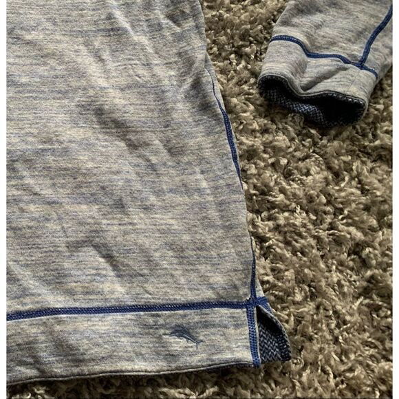 Tommy Bahama blue heathered Reversible 1/4 Zip Sweater MENS XL - Picture 7 of 7